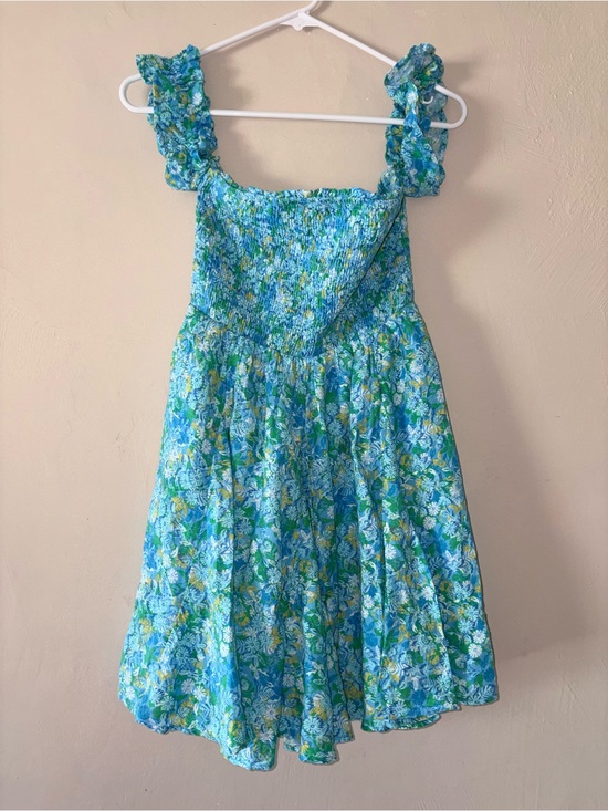 American Eagle Outfitters Dresses & Skirts - American Eagle blue floral tropical off shoulder dress M